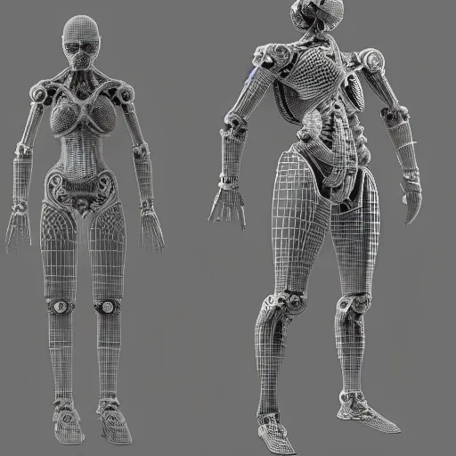 Prompt: detailed and intricate design of a full body of cyborg anatomy, 3 d design, great finesse organic hyper detailed, engineering blueprints, technical drawings, calculus, stained paper, hyperrealistic, ultra detailed, 4 k, octane render, unreal engine