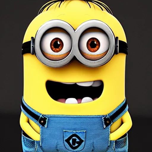 Image similar to photograph of a minion if it were a human