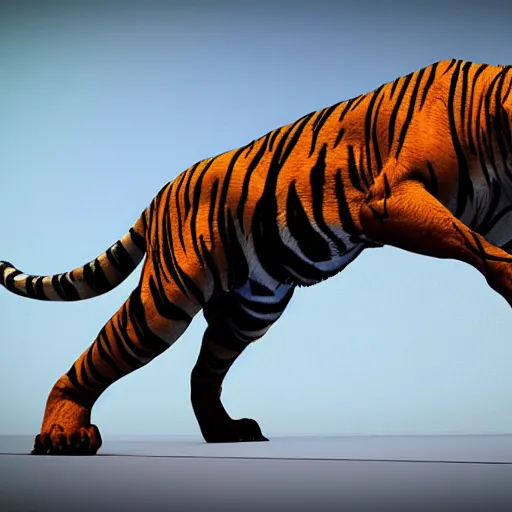 Prompt: tiger tyrannosaurus, realistic cgi render