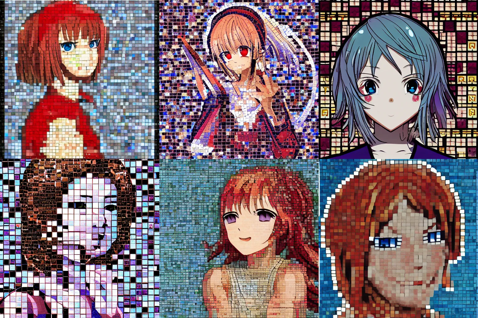 Prompt: smug anime girl soviet mosaic, photo, high resolution