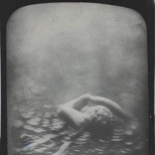 Image similar to tintype photo, underwater, god