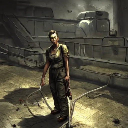 Image similar to art of fallout, photorealistic