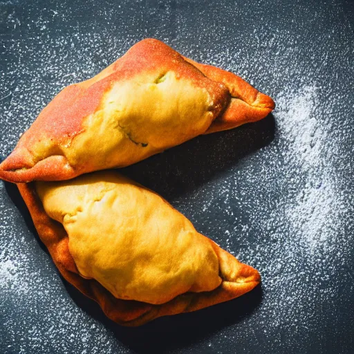 Image similar to a cake made of panzerotti, food photography