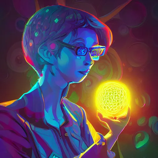 Image similar to skill magic geek inside matrix deepdream radiating a glowing aura stuff loot legends stylized digital illustration video game icon artstation lois van baarle, ilya kuvshinov, rossdraws,