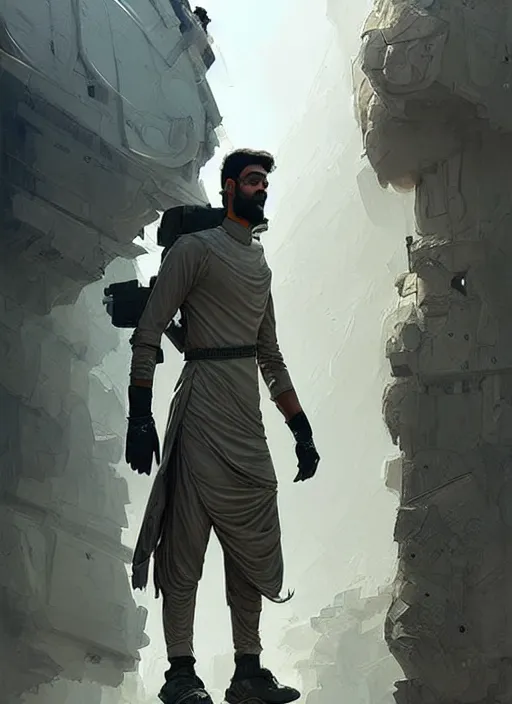 Prompt: epic futuristic pakistan clothes. highly detailed, digital painting, concept art, smooth, sharp focus, illustration, art by greg rutkowski