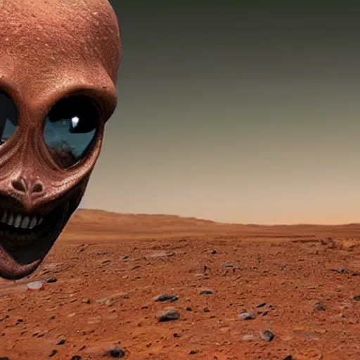 Image similar to realistic photo of an alien on mars, high quality, alien, very beautiful