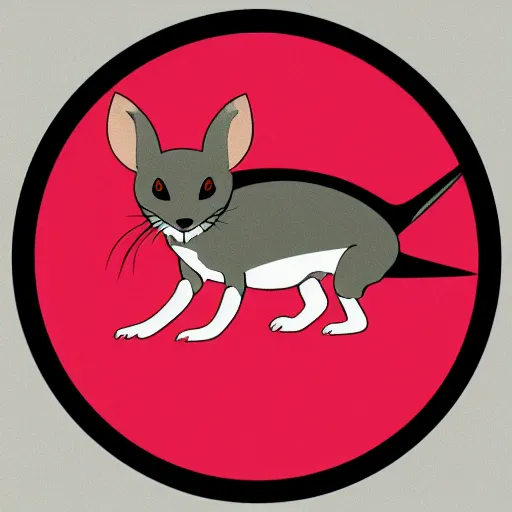 Image similar to circular logo of a jerboa in a minimalist style