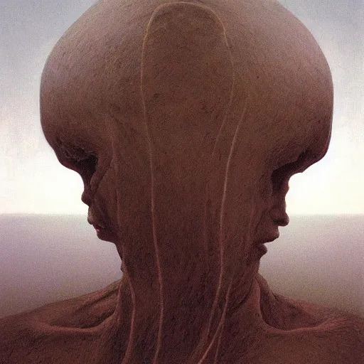 Image similar to zealot by Zdzisław Beksiński, oil on canvas