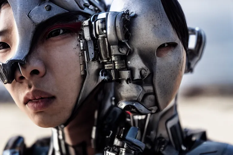 Prompt: portrait of a beautiful Korean cyborg By Emmanuel Lubezki