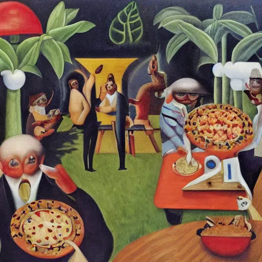 Image similar to Pizza Party by Henri Rousseau