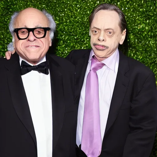 Prompt: danny devito and steve buscemi getting married wedding