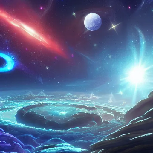 Image similar to space, the final frontier :: astronomy, astral, fantasy, spacescape :: anime concept art :: 16k resolution ::