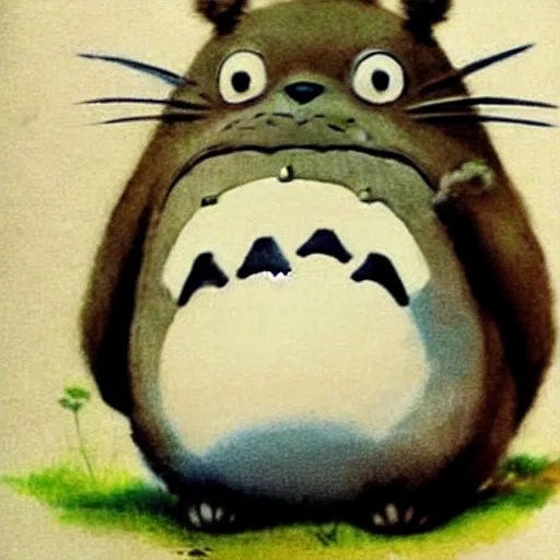 Image similar to ( ( ( ( ( real totoro. muted colors. ) ) ) ) ) by jean - baptiste monge!!!!!!!!!!!!!!!!!!!!!!!!!!!