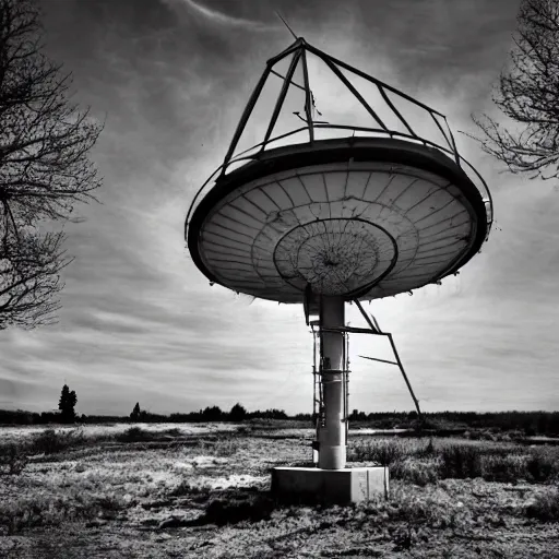 Prompt: abandoned cold war radar installation, 2 0 1 0 photo, 4 k, 8 k, art station