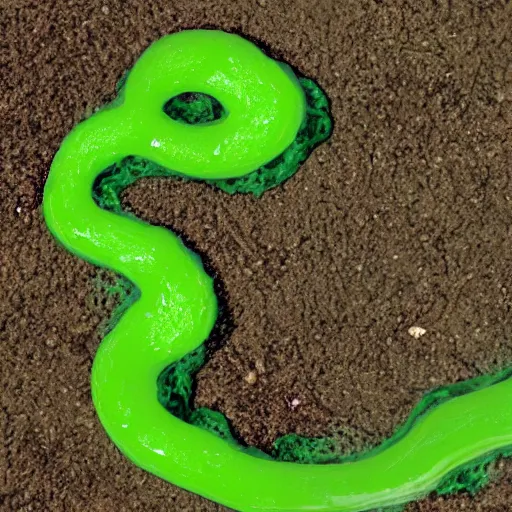 Image similar to globs and strands of thick green slime
