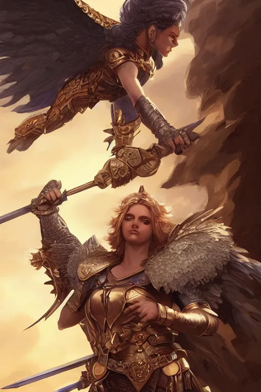 Image similar to amazon valkyrie athena, d & d, fantasy, portrait, highly detailed, headshot, digital painting, trending on artstation, concept art, sharp focus, illustration, art by artgerm and greg rutkowski and magali villeneuve