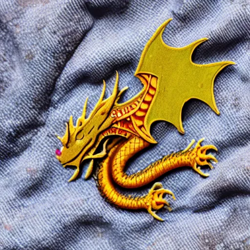 Image similar to dragon sleeping on a pile of fabric