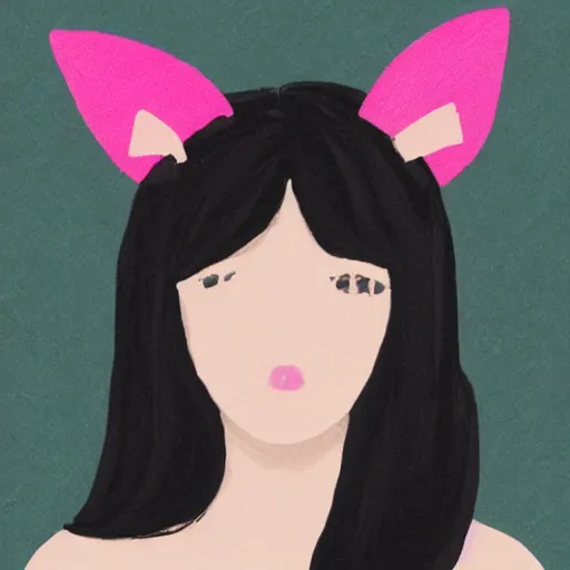 Image similar to a portrait of a girl with cat ears