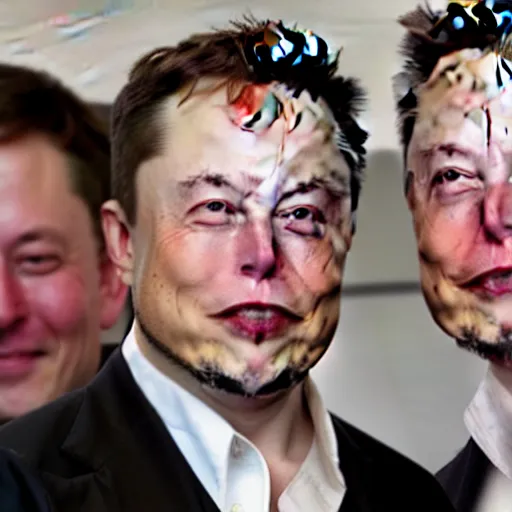 Image similar to elon musk in bath with his friends