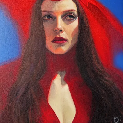 Prompt: the scarlet witch, by gerardo dotori, oil on canvas