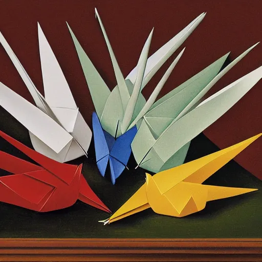 Image similar to paper cranes by caravaggio