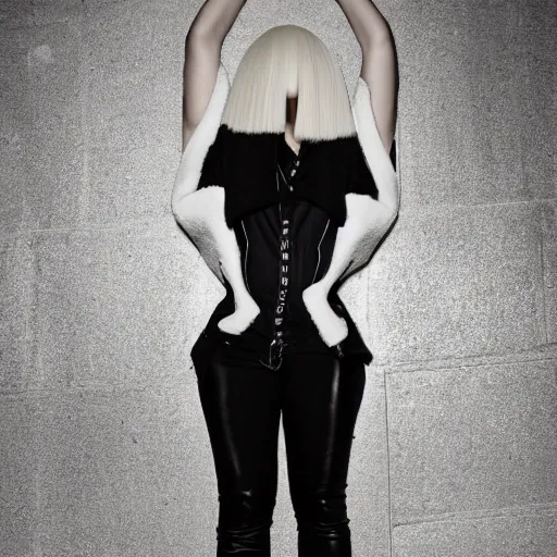 Image similar to Sia Furler photoshoot full body