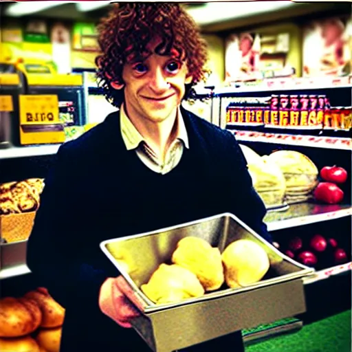 Image similar to “ bilbo baggins bagging groceries ”