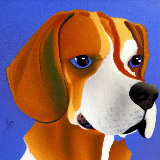 Prompt: a beagle painting by sandy frank