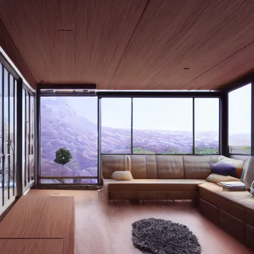 Prompt: wood room with a view of a nebula, modern architecture, cinematic, high quality, 8k, hyper realistic,