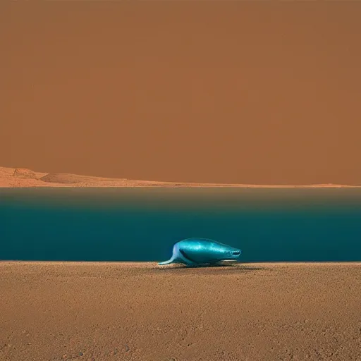 Image similar to 🐋🐳🐉🤖 in desert, photography by bussiere rutkowski andreas roch