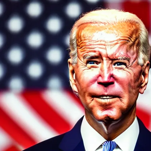 Image similar to closeup of Joe Biden with his tongue sticking out