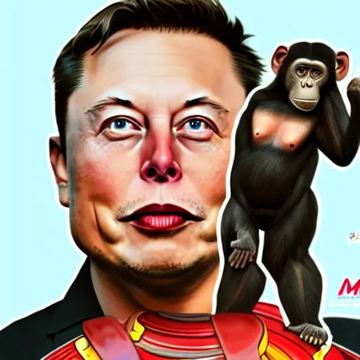 Image similar to elon musk as a chimpanzee