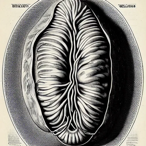 Image similar to potato anatomy by ernst haeckel, masterpiece, vivid, very detailed