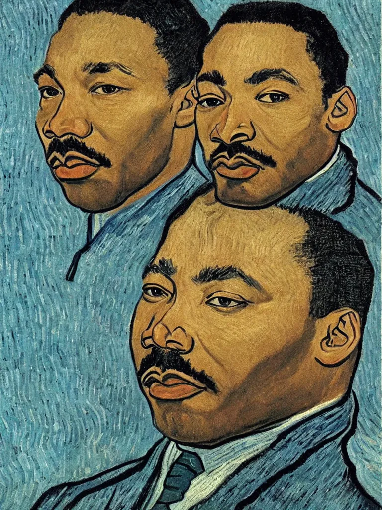 Image similar to Martin Luther king, portrait by Van Gogh