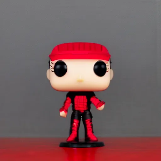 Image similar to red laser grid as a funko pop