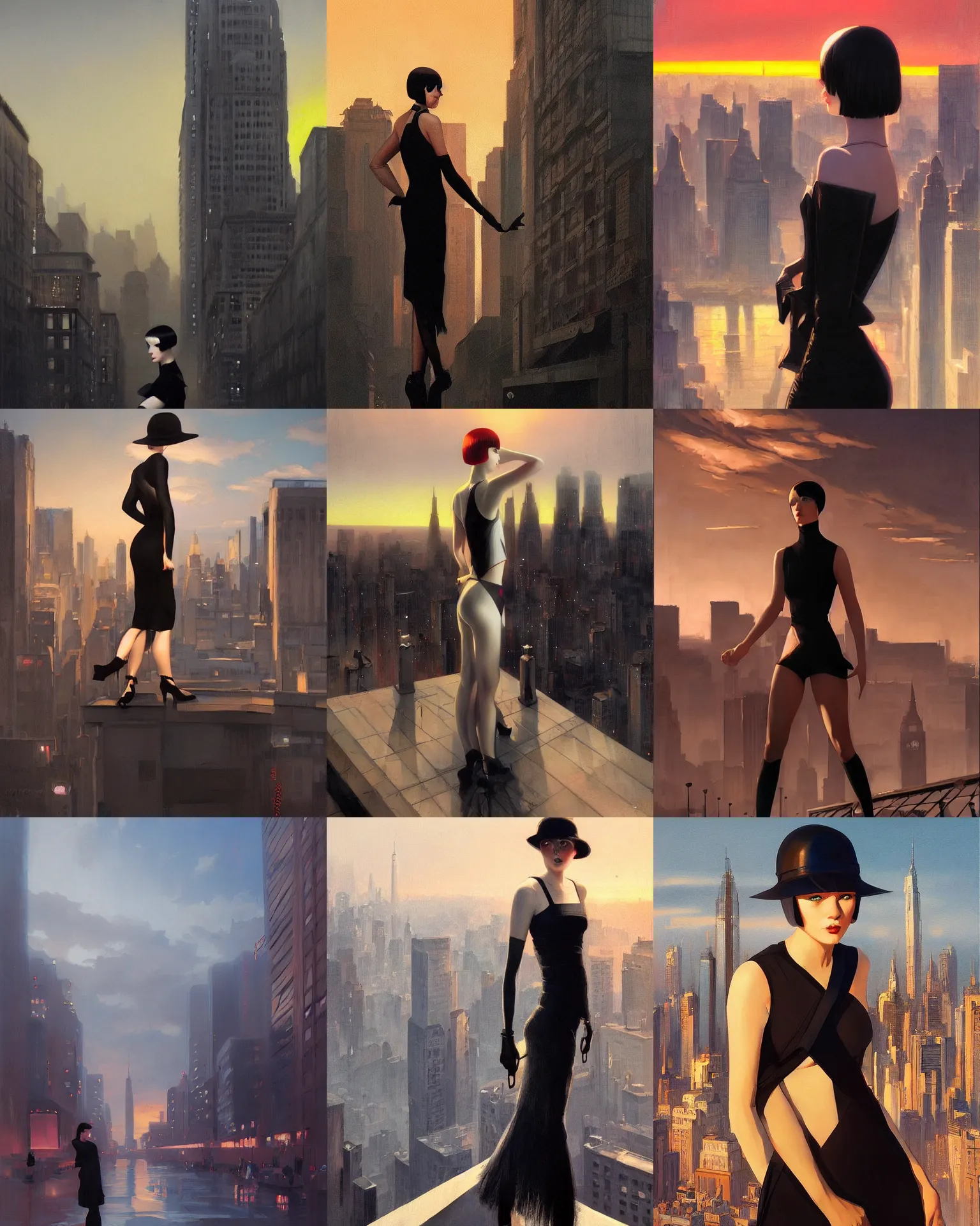 Prompt: mary louise brooks, dramatic light, city background, sunset, high contrast, sharp, painted by stanley lau, painted by greg rutkowski, painted by stanley artgerm, digital art, trending on artstation, patrick nagel