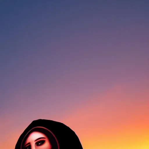 Image similar to sunset clouds in shape of a giant virgin mary face