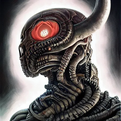 Image similar to elden ring giger doom scorn portrait, Pixar style, by Tristan Eaton Stanley Artgerm and Tom Bagshaw.