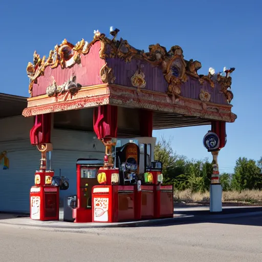 Image similar to baroque gas station