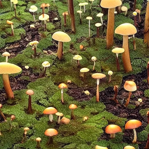 Image similar to beautiful fungal landscape