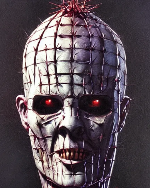 Prompt: Pinhead from Hellraiser by Peter Andrew Jones, detailed