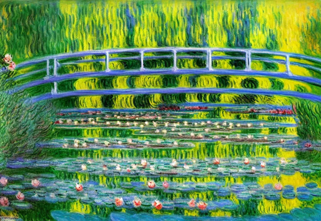 Image similar to a beautiful painting of a pond in spring time by Monet, Wes Anderson, James Jean, trending on Artstation, 4k