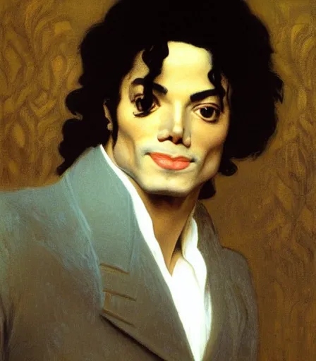 Image similar to portrait of michael jackson by frederic leighton, high quality, high detail