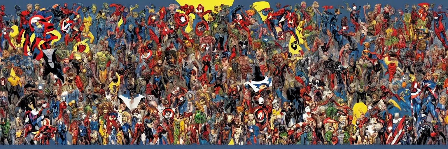 Image similar to abstract comic book art of people, marvel comics, modern art,