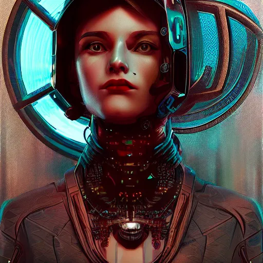 Image similar to portrait of a cyberpunk art deco girl, sci-fi, fantasy, intricate, elegant, highly detailed, digital painting, artstation, smooth, sharp focus, illustration