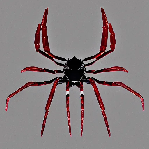Prompt: low poly 3 d model of a spider crab, white background