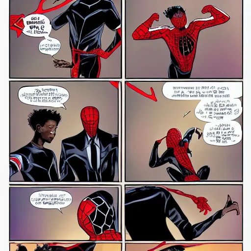 Image similar to miles morales learning how to swing on webs