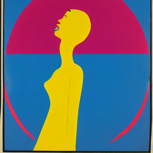 Image similar to emotionally evocative 1 9 6 0 s pop art silhouette of a desperate woman beckoning, simple shapes and bold colors