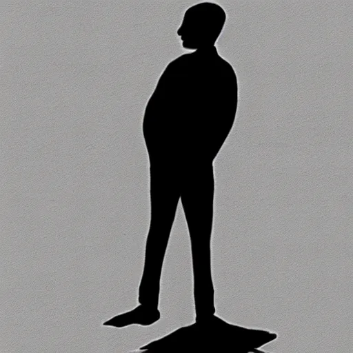 Prompt: symmetry!! black and white silhouette drawing of a complete single person standing, on white background by stanhope forbes, centered, clean image