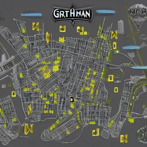 Image similar to gotham city map